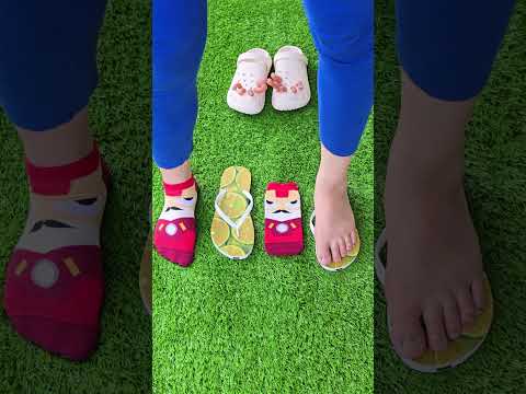 Which slippers and socks should she choose ? 🦶🧦🧦🦶 #love #slippers #viralvideoshorts