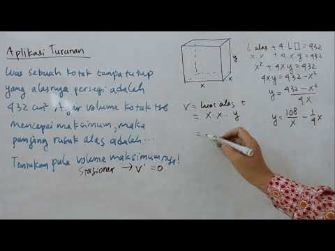 Volume Maksimum - Salah Satu Aplikasi Konsep Turunan Fungsi #indahnia #volume_maksimum #turunan