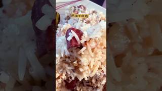 Dinner - Basmati fried rice #friedrice #shrimp #sausage #delicious