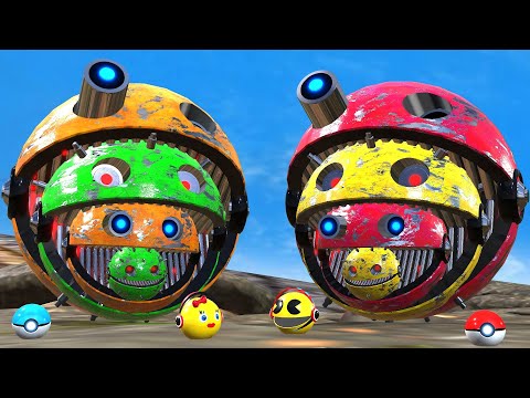 ROBOT PACMAN VS MONSTER PACMAN USE POKEMON NEW fun ADVENTURE PACMAN POKEMON V55