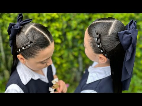 Hermoso peinado para niñas/ idea para la escuela ✨✅👧🏻