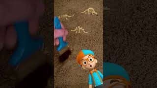 Blippi Goes Digging and Finds Dino Fossil 🦖 #blippi #dinosaurs #shorts