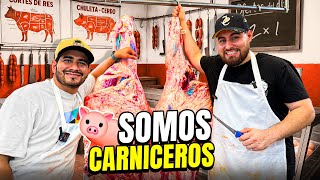 TRABAJAMOS de CARNICEROS🥩POR UN DIA @SoyCompaRosh🔥