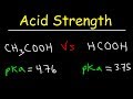 Understanding Acid Strengths, pKa, and Ka