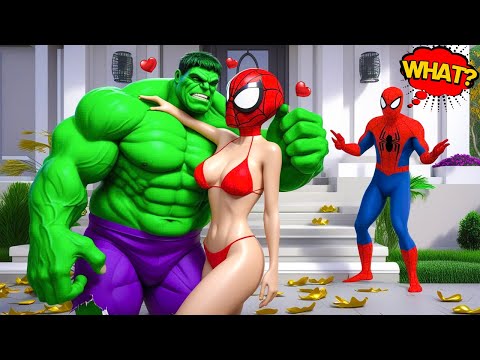 Hulk x Spider Man Love Story vs Bad Girl Hulk Leave in Granny House | Funny Horror Animation