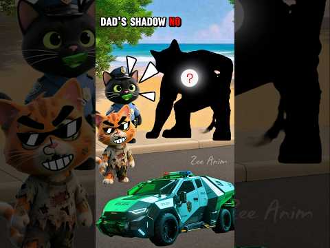 A police cat and a zombie cat are guessing their father's shadow. #animation #funny #comedy