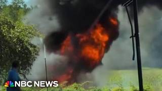 YouTube video thumbnail: F-16 jet Crash Triggers Evacuations