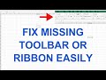 Excel Toolbar Not Showing  Fix Missing Toolbar or Ribbon Easily