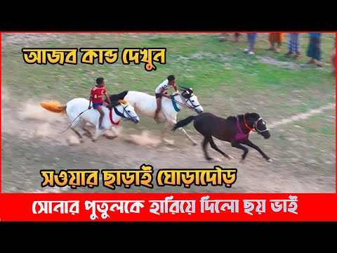 আজব কান্ড! সওয়ার ছাড়াই ঘোড়াদৌড় | সোনার পুতুলকে হারালো ছয় ভাই ঘোড়া || সুনামগঞ্জ কাঠালিয়া ঘোড়াদৌড় ২০২৫