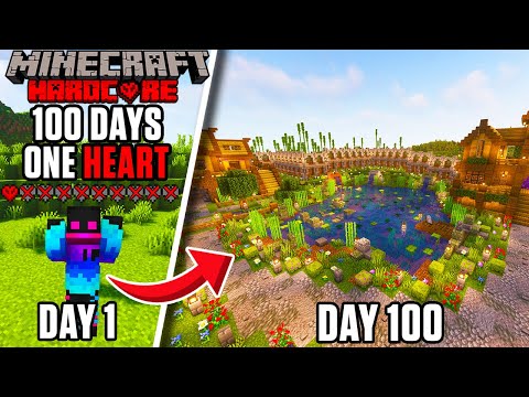 I Survived 100 Days on ONE HEART in Minecraft Hardcore!!