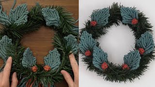 DIY Macrame Tutorial: Holiday/Winter Holly Berry Wreath!