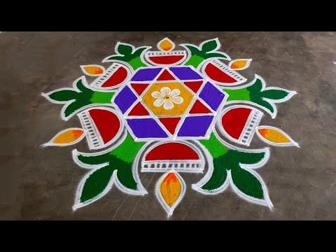 Aadi madham special kolam🌻/5*3 pandaga muggulu designs🌻/Beautiful rangoli🌻/Amazing rangoli