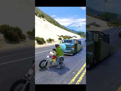 Shinchan😂 Saw A  Destroyed Car📦 In Truck😱 #dominator_yt  #gta5telugu #shorts #gta5shorts #shinchan