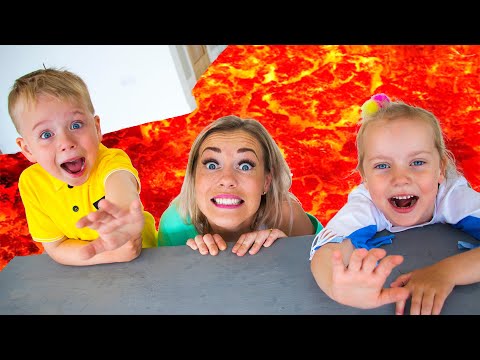 El piso es lava con Alex y Gaby