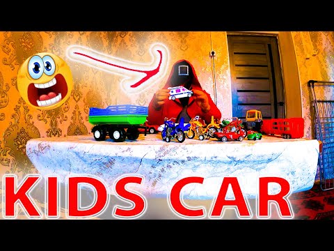 4K - Red Squid soldier playing with toys 🚔🚌🚑 - 2025 KIDS TOYS CARS