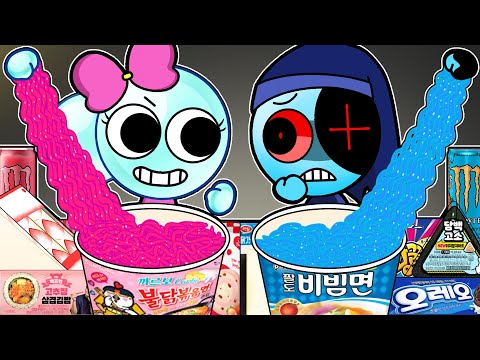 Dandy's World - Poppy VS Astro Convenience Store PINK BLUE MUKBANG | ROBLOX Animation | ASMR