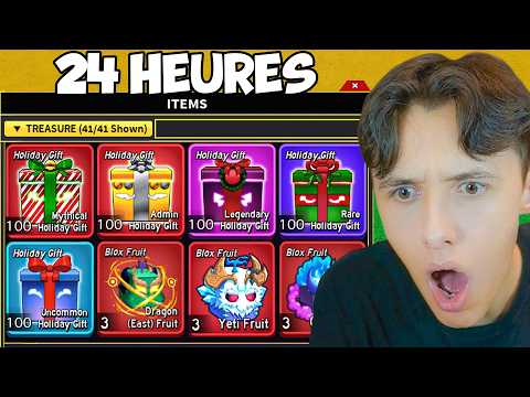 J'ai Farmé les Cadeaux de Noël pendant 24H dans Blox Fruits 🎁❄️