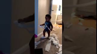 Kid Playing With Toilet Paper | #Shorts
