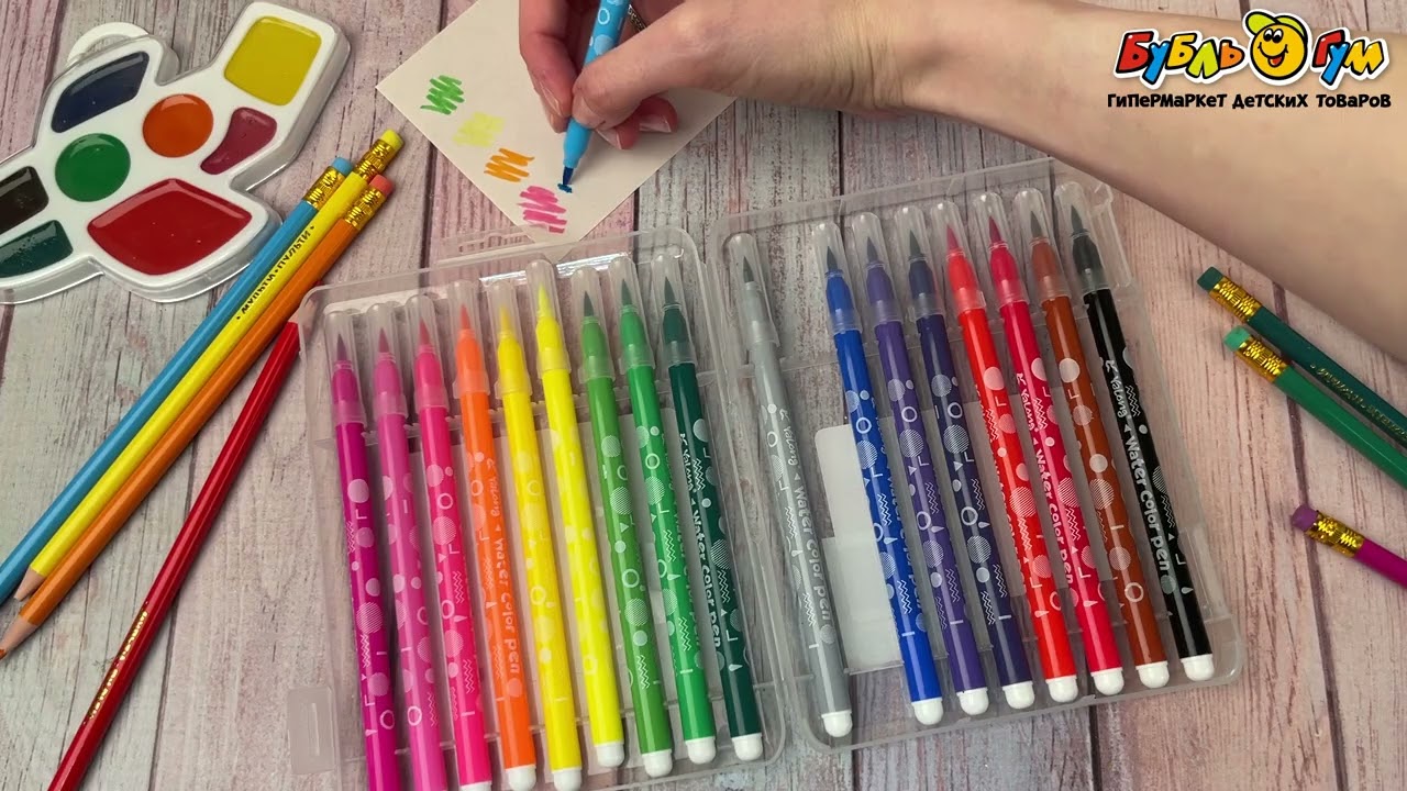 Набор фломастеров JUNGER 18 ярких цветов - видео