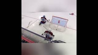 Andreas Englund runs into his own goalie Pavel Francouz, a breakdown