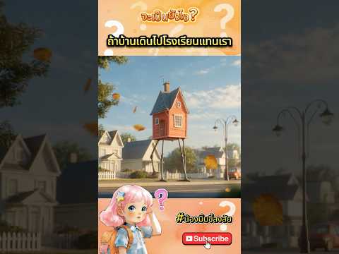 ถ้าบ้านเดินไปโรงเรียนแทนเราได้… จะนอนยาวยันสอบมั้ยเนี่ย!? 🏠🦵#น้องมิ้มขี้สงสัย #บ้านเดินได้ #shorts