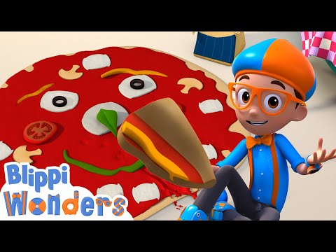 Learn how to make Pizza with Blippi! | Blippi Wonders | Kids Cartoons | Party Playtime!