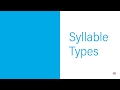 Understanding Syllable Types and Structures