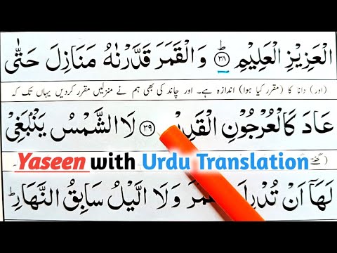 Hifz Surah Yaseen word by word with Urdu Translation || Yaseen verses 39 and 40 || For beginners