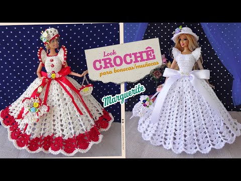 Look noiva/retrô de crochê para Barbie 💐 Marguerite