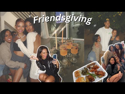 friendsgiving 2023 - we were LIT! lol, food, xmas dancing, tipsy movie night