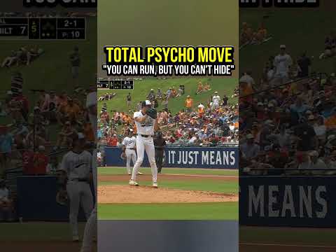 Total PSYCHO move! You can run, but you can’t hide from Connor Fennell 🤣 #baseball #sports