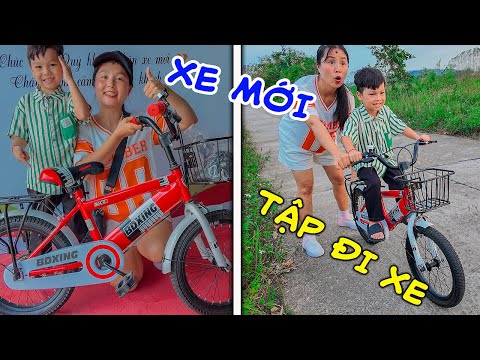 Hằng Hóng Hớt Tặng Em Ziu Xế Hộp Mới & Lần Đầu Tập Đi Xe Đap