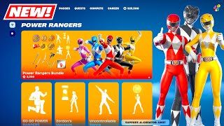 NEW Power Rangers SKINS & EMOTES BUNDLE Item Shop Fortnite (Red, Black, Yellow, Blue & Pink)