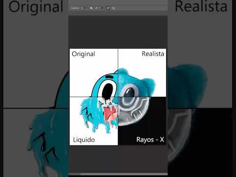 Dibujando a Gumball en 4 estilos diferentes, Original, Realista, Liquido y Rayos X 🙀🥶 #gumball