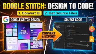 How to Convert Google Stitch Design to Code | How To Export Source Code Files From Google Stitch