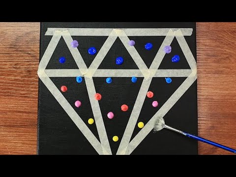 Diamond Acrylic Painting Using Masking Tape #376 - Serena Art