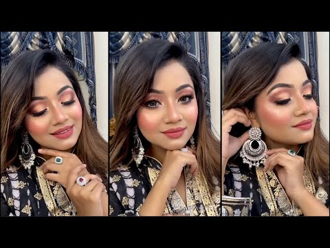 Gorgeous Party Makeup Look with Black Dress