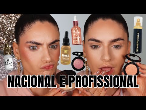 testei uma MARCA PROFISSIONAL de maquiagem - blindagem, cola de base, blush, batom...