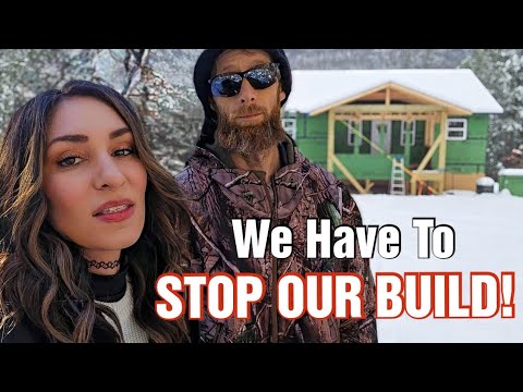 BUILD IS STOPPED Until Further Notice| It's Out Of Our Hands| Cabin Homestead Debt Free Dream