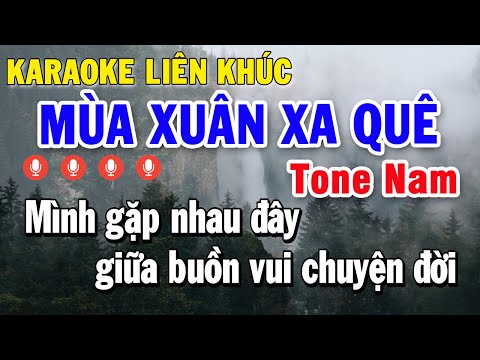 Karaoke Mùa Xuân Xa Quê Tone Nam | Liên Khúc Nhạc Sống Bolero Trữ Tình | Trọng Hiếu