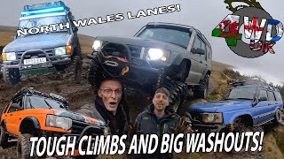 4WDUK VS LANCASHIRE LAND ROVER CLUB | Sarn Helen & Lost Lake | HUGE WASHOUTS | 4WDUK