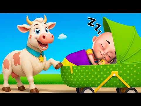Baby Cow Have A Baby Stroller Trolley + Wheels On The Bus | Nursery Rhymes Compilation & Kids Songs