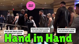 Taylor Swift and Travis Kelce WALK HAND in HAND as they Leave IHeart Music Radio
