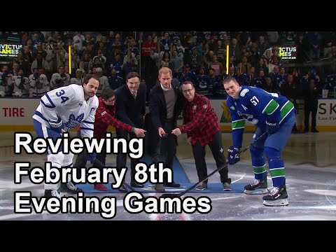 Reviewing February 8th Evening NHL Games