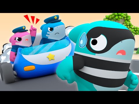 CANÇÃO DO POLICIAL! BABY SHARK é um policial! - Brincar de faz de conta para crianças