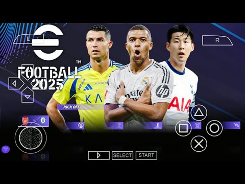 eFOOTBALL PES 2025 PPSSPP CAMERA PS5 UPDATE KITS 2024/25 REAL FACES & NEW TRANSFERS BEST GRAPHICS