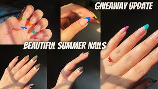 Beautiful Nails 💅 For this Summer ✨🎀| Giveaway Update🌻|