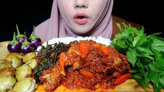 PEDASS NAMPOLL..AYAM RICA LALAPAN JENGKOL MENTAH, MUKBANG INDONESIA