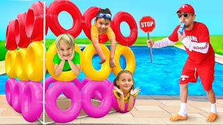 Anak-anak belajar aturan keselamatan di kolam renang