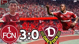 Auftaktsieg 🥳und Zoma show 😱#1fcnürnberg #dynamodresden #2bundesliga #stadionvlog 